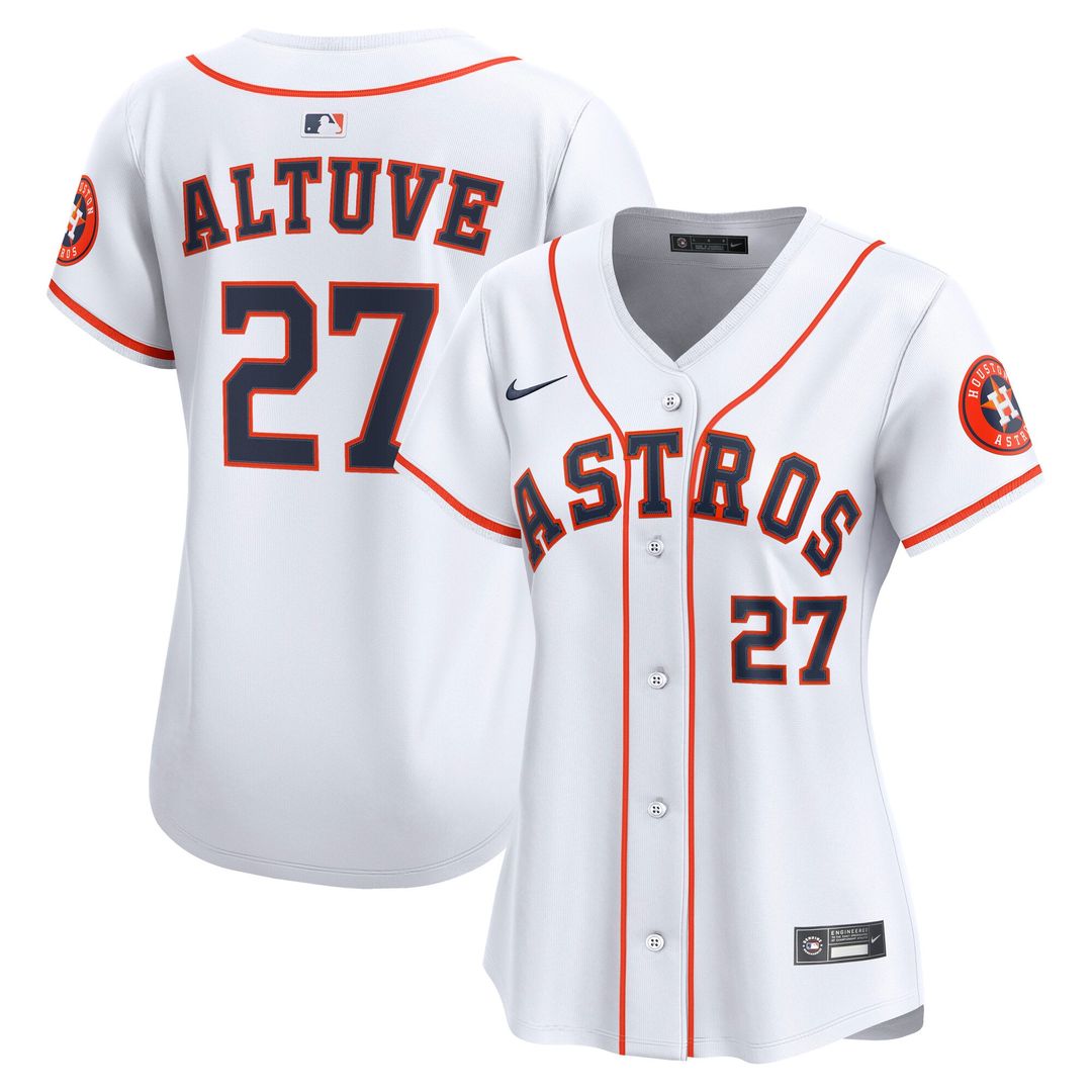 Houston Astros Jose Altuve Women's Home Limited Jersey — White