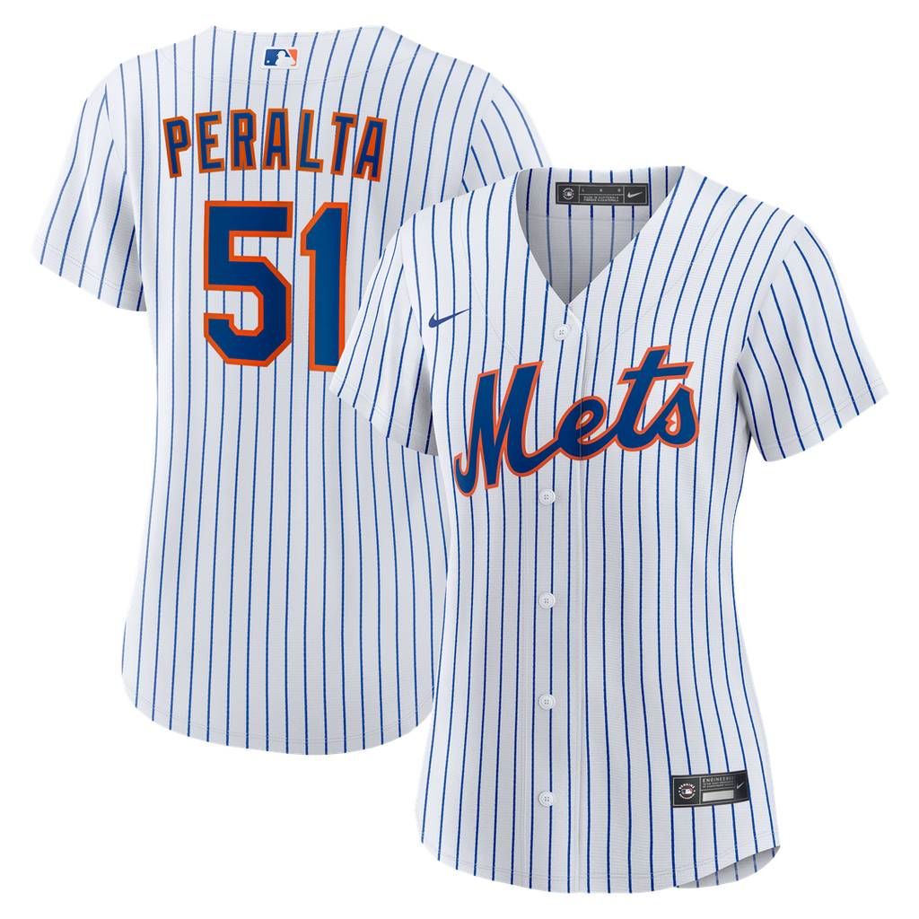 New York Mets Freddy Peralta Women's Home Replica Jersey — White