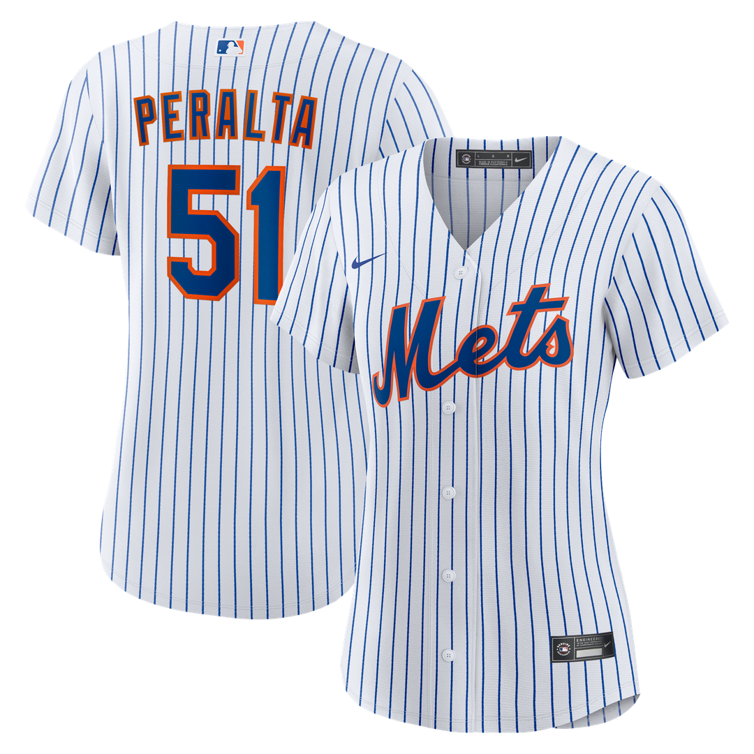 New York Mets Freddy Peralta Women's Home Replica Jersey — White