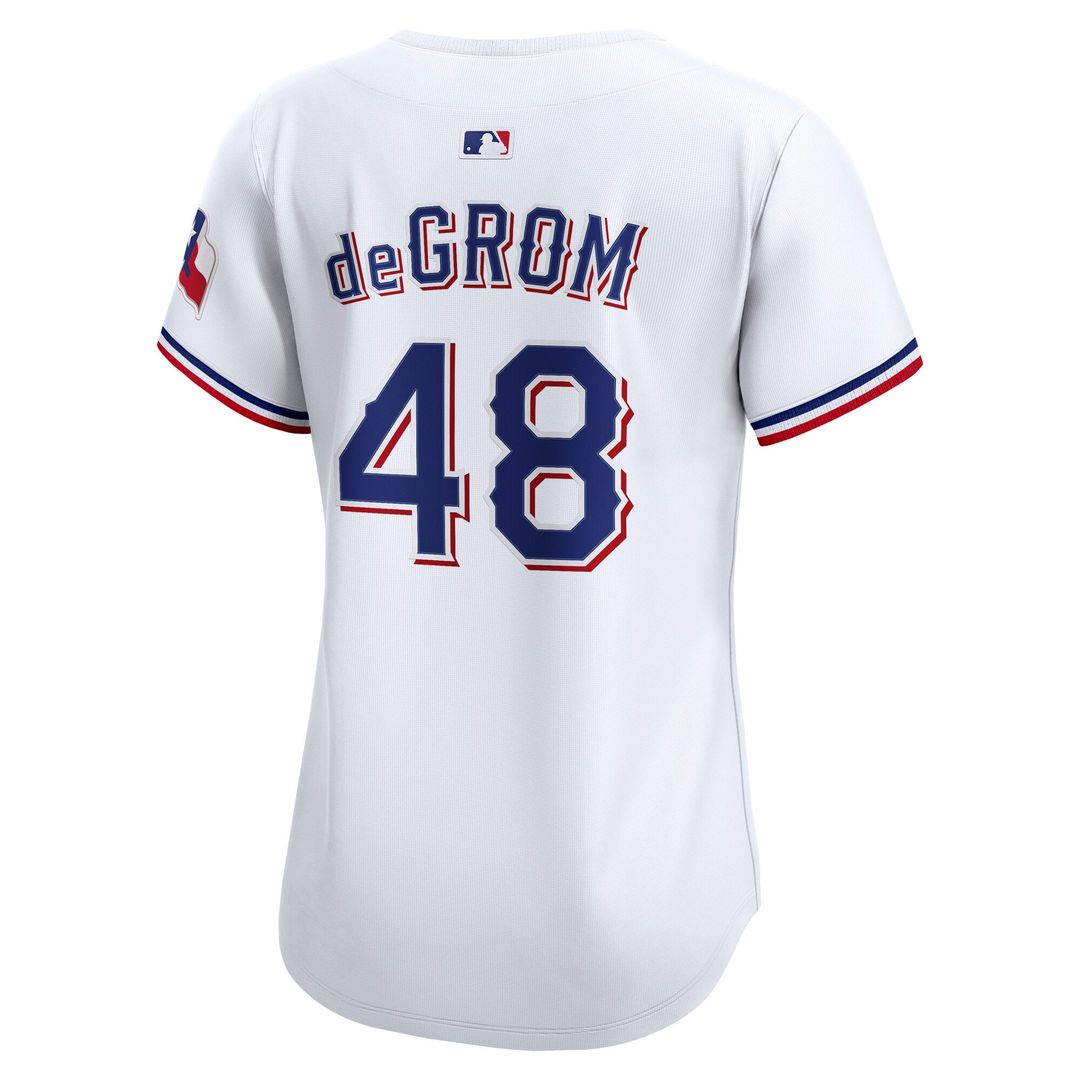 Texas Rangers Jacob deGrom Women's Home Limited Jersey — White