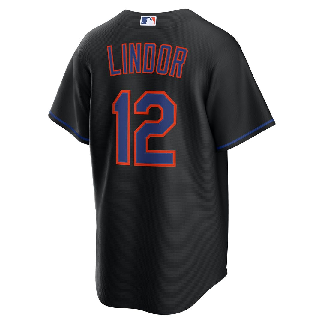 New York Mets Francisco Lindor Alternate Replica Jersey — Black
