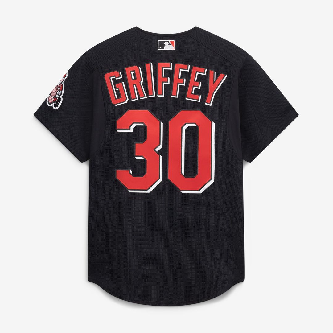 Cincinnati Reds Ken Griffey Jr. Cooperstown Authentic Mesh Batting Practice Jersey — Black