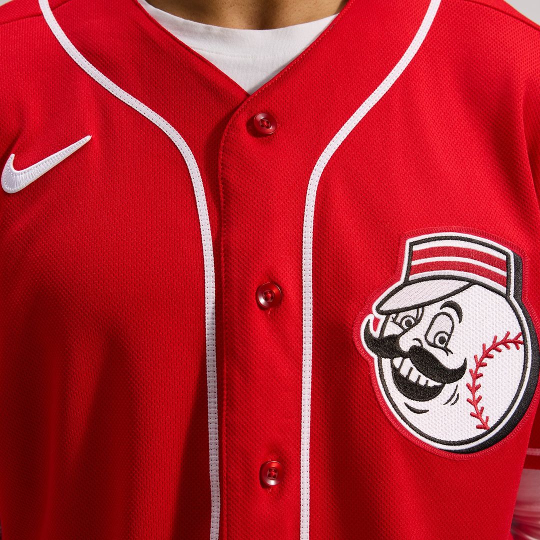 Cincinnati Reds Alternate Authentic Team Logo Jersey — Scarlet