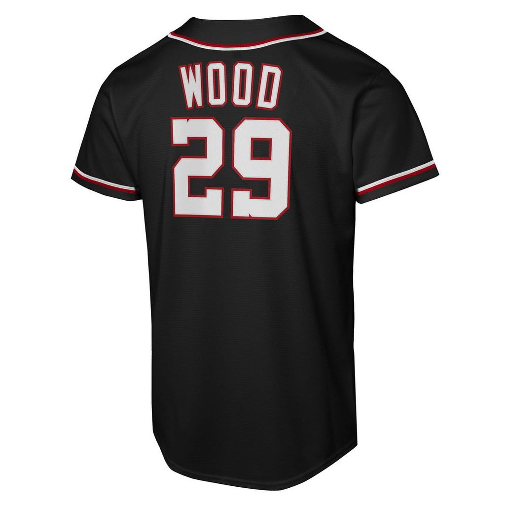 Washington Nationals James Wood Youth Fashion Replica Jersey — Black