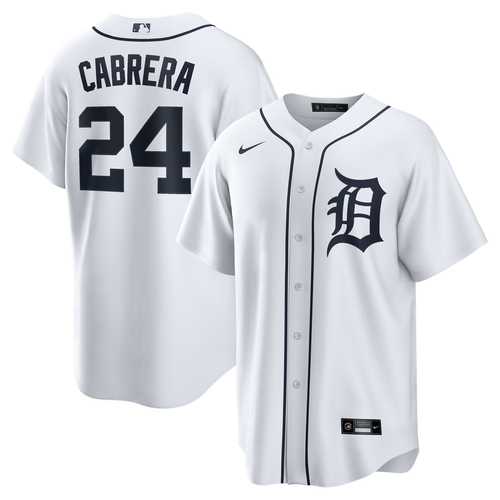 Detroit Tigers Miguel Cabrera Home Retired Replica Jersey — White