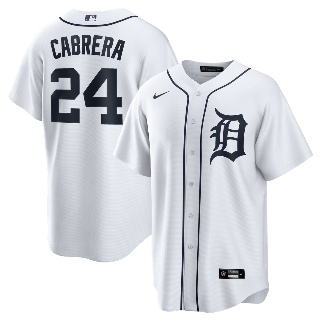 Detroit Tigers Miguel Cabrera Home Retired Replica Jersey — White