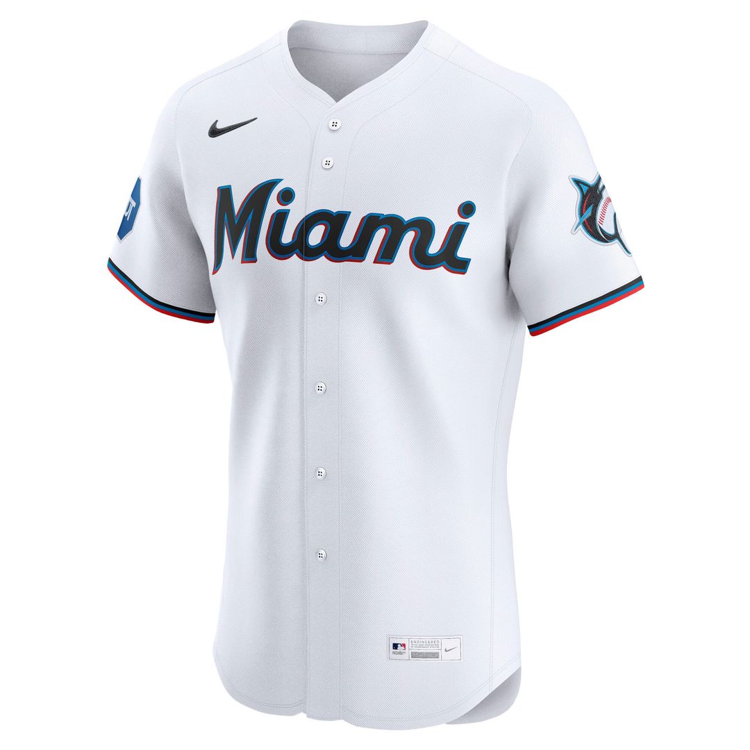 Miami Marlins Home Elite Jersey — White