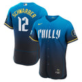 Philadelphia Phillies Kyle Schwarber City Connect Authentic Sponsor Patch Jersey — Navy