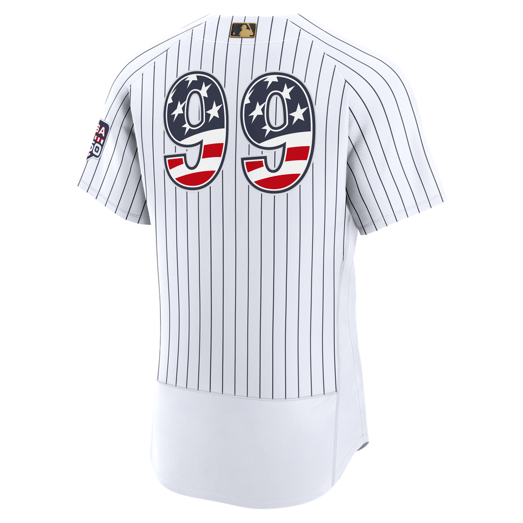 New York Yankees Aaron Judge USA 250 Fourth of July Home Authentic Jersey — White