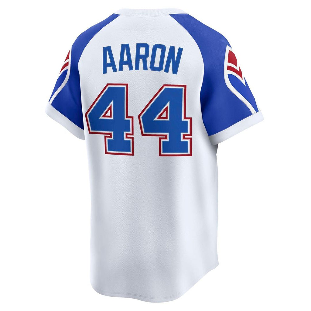 Atlanta Braves Hank Aaron Throwback Cooperstown Limited Jersey — White