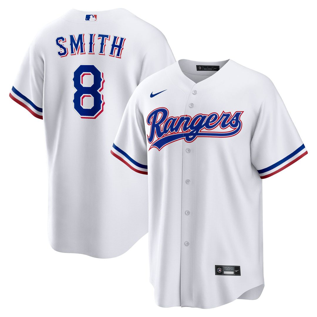 Texas Rangers Josh Smith Home Replica Jersey — White