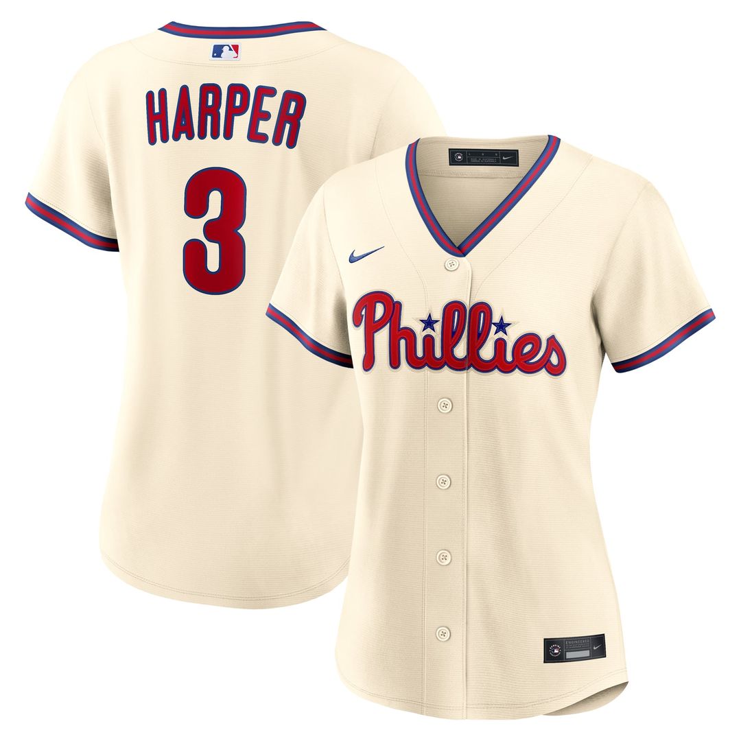 Philadelphia Phillies Bryce Harper Women's Alternate Replica Jersey — Cream