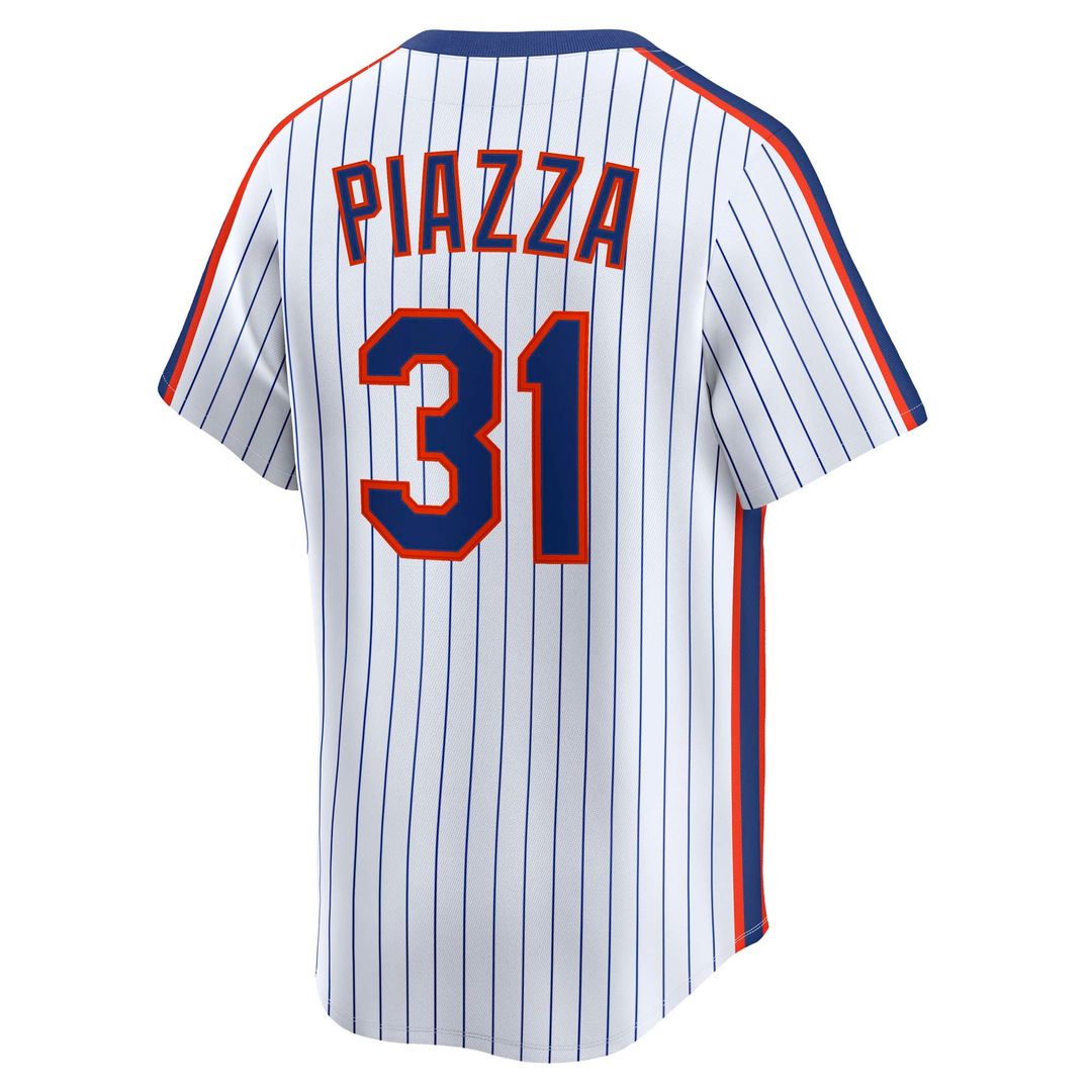 New York Mets Mike Piazza Throwback Cooperstown Limited Jersey — White