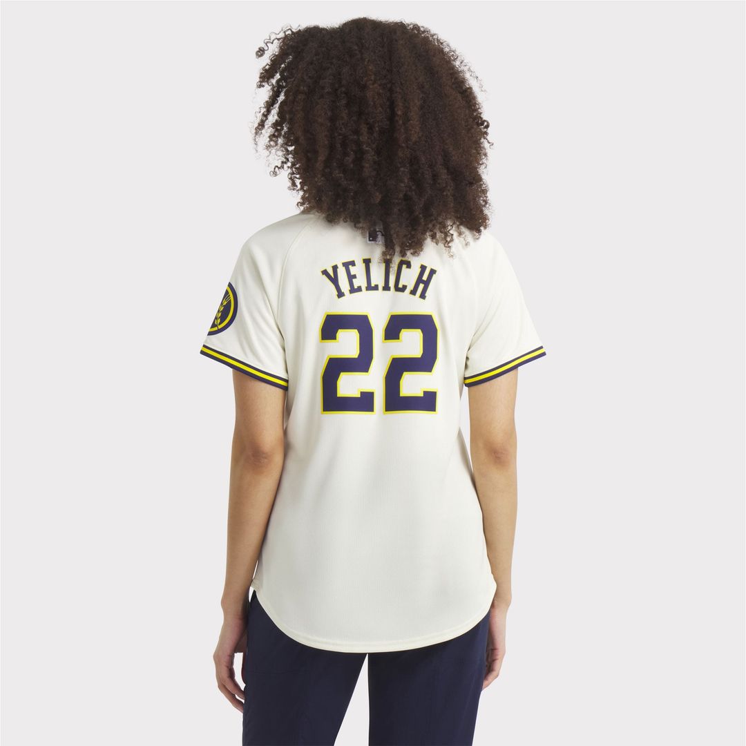 Milwaukee Brewers Christian Yelich Women's Home Limited Jersey — Cream