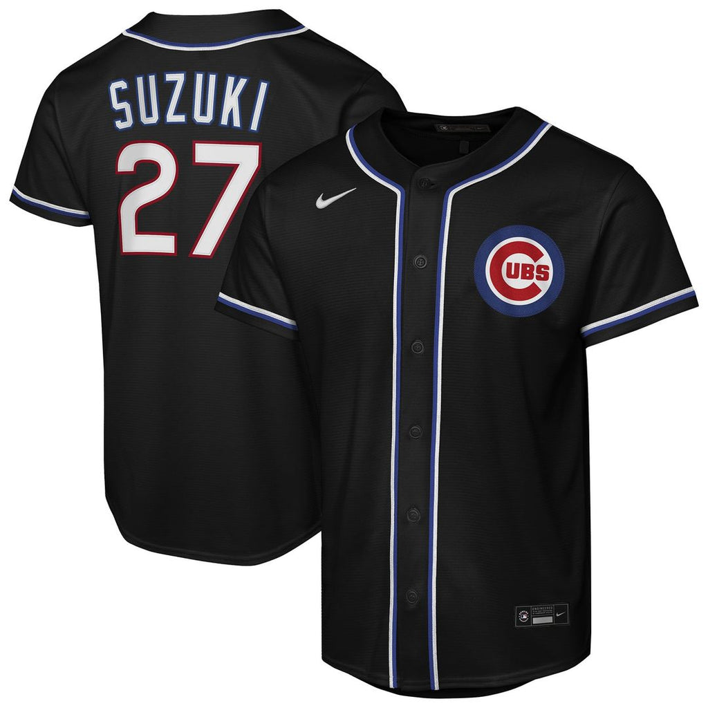 Chicago Cubs Seiya Suzuki Youth Fashion Replica Jersey — Black