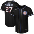 Chicago Cubs Seiya Suzuki Youth Fashion Replica Jersey — Black