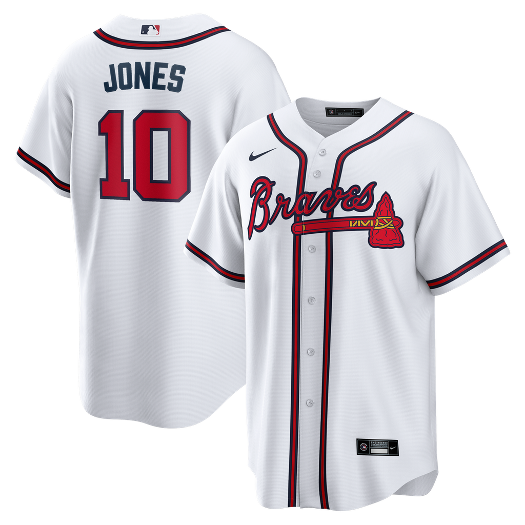 Atlanta Braves Chipper Jones Home Retired Replica Jersey — White