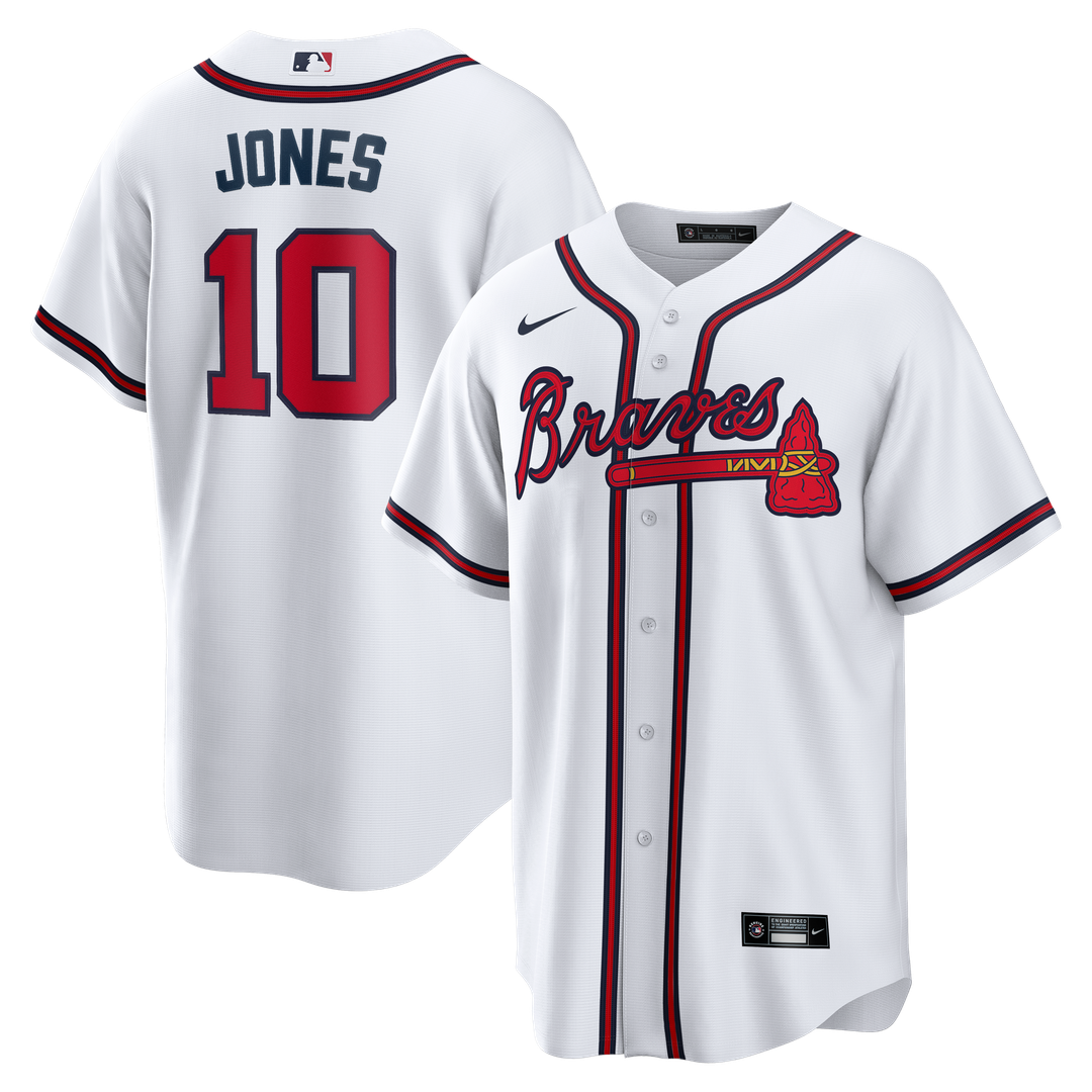 Atlanta Braves Chipper Jones Home Retired Replica Jersey — White