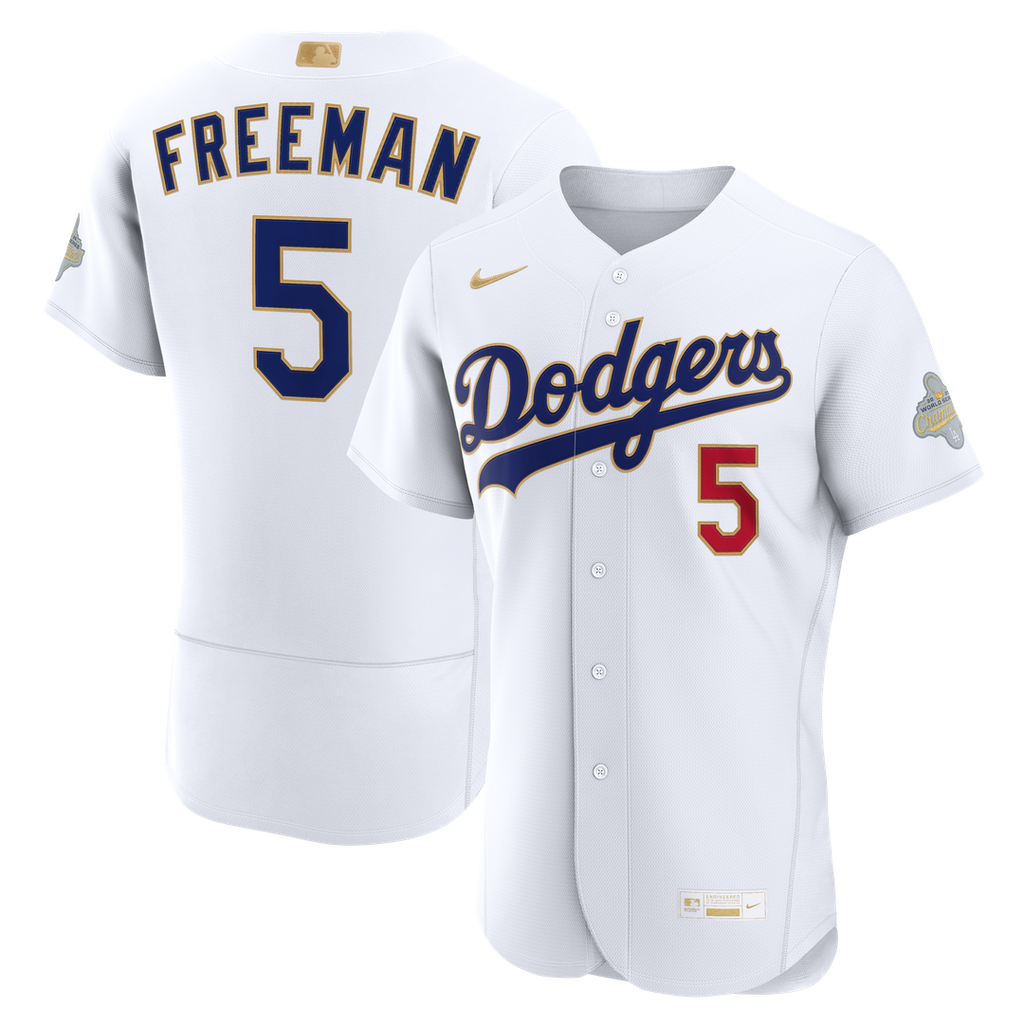 Los Angeles Dodgers Freddie Freeman 2026 Gold Collection Authentic Jersey — White