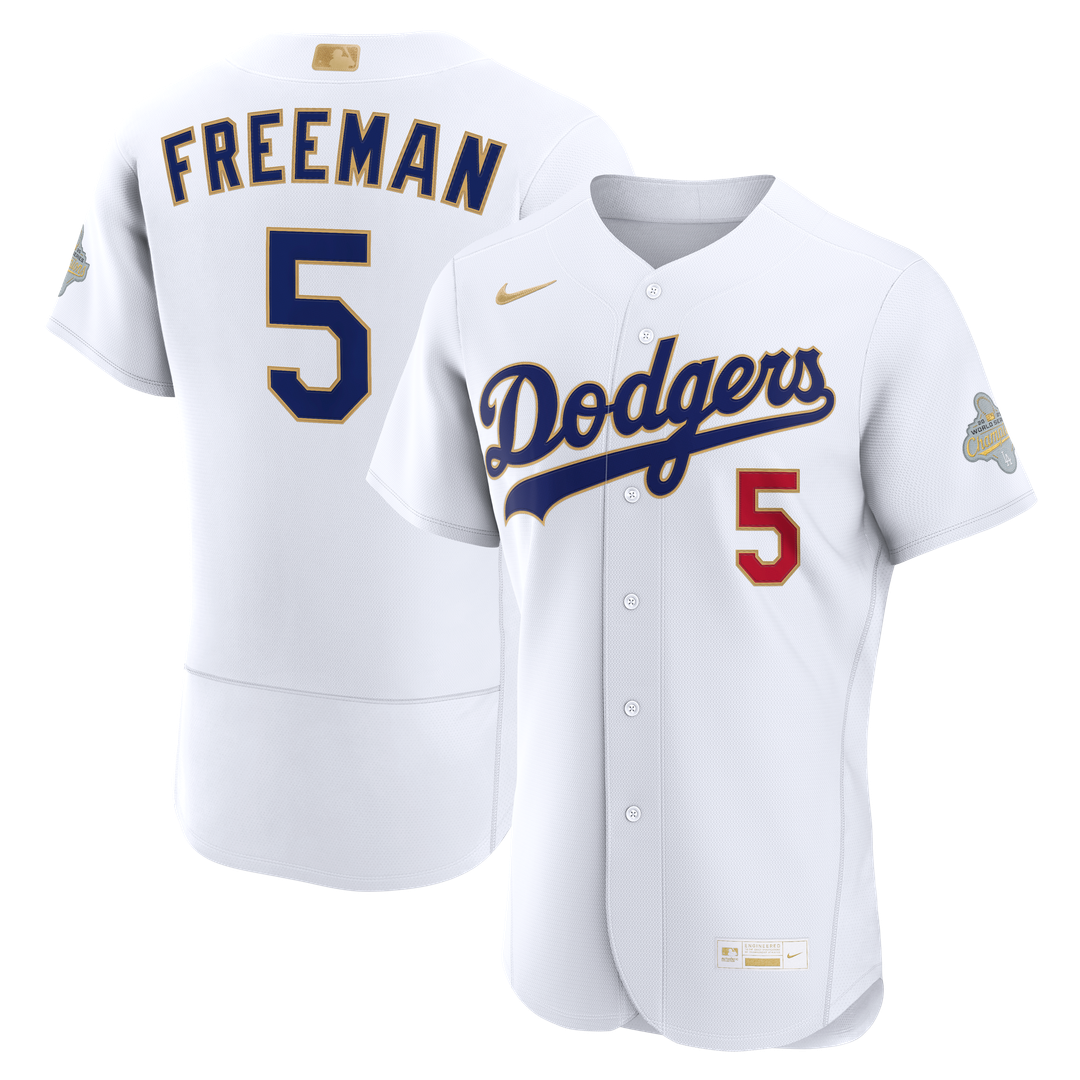 Los Angeles Dodgers Freddie Freeman 2026 Gold Collection Authentic Jersey — White