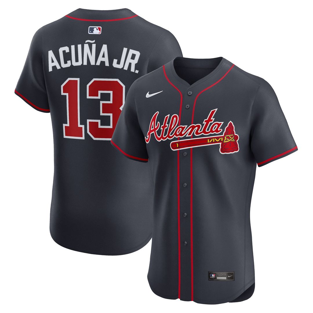 Atlanta Braves Ronald Acuña Jr. Alternate Elite Jersey — Navy
