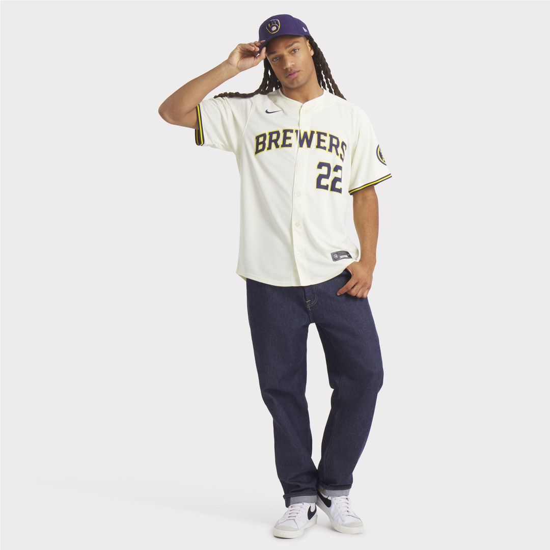 Milwaukee Brewers Christian Yelich Home Limited Jersey — Cream