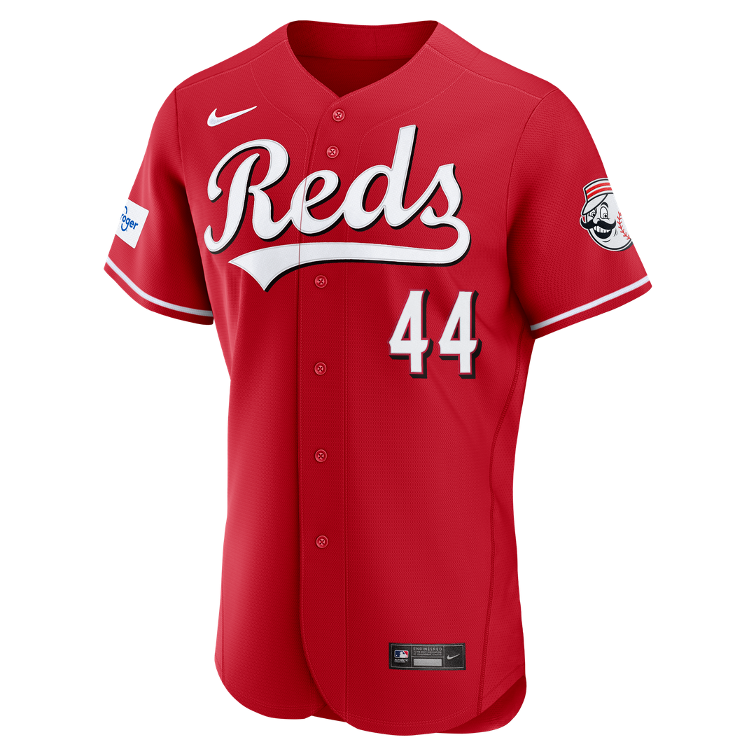 Cincinnati Reds Elly De La Cruz Alternate Authentic Sponsor Patch Jersey — Red