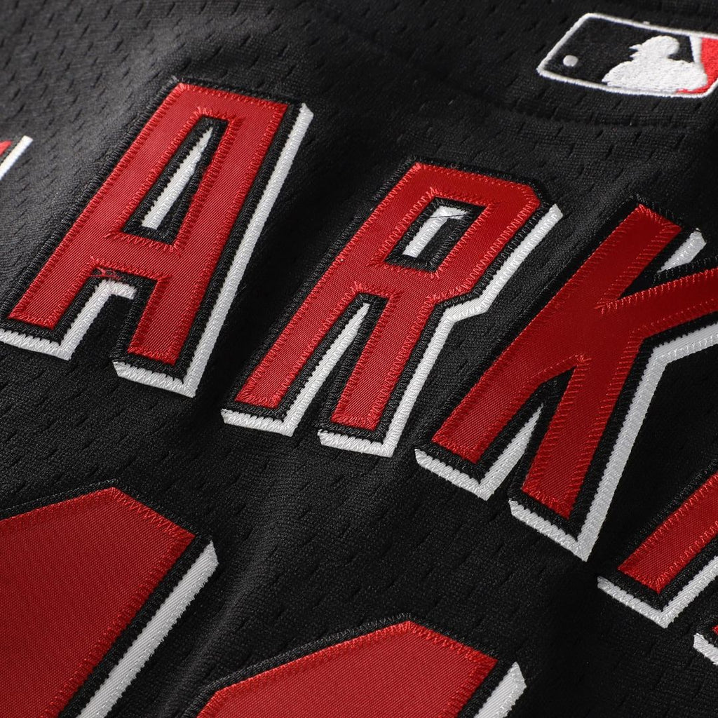 Cincinnati Reds Barry Larkin Cooperstown Mesh Batting Practice Button-Up Jersey — Black