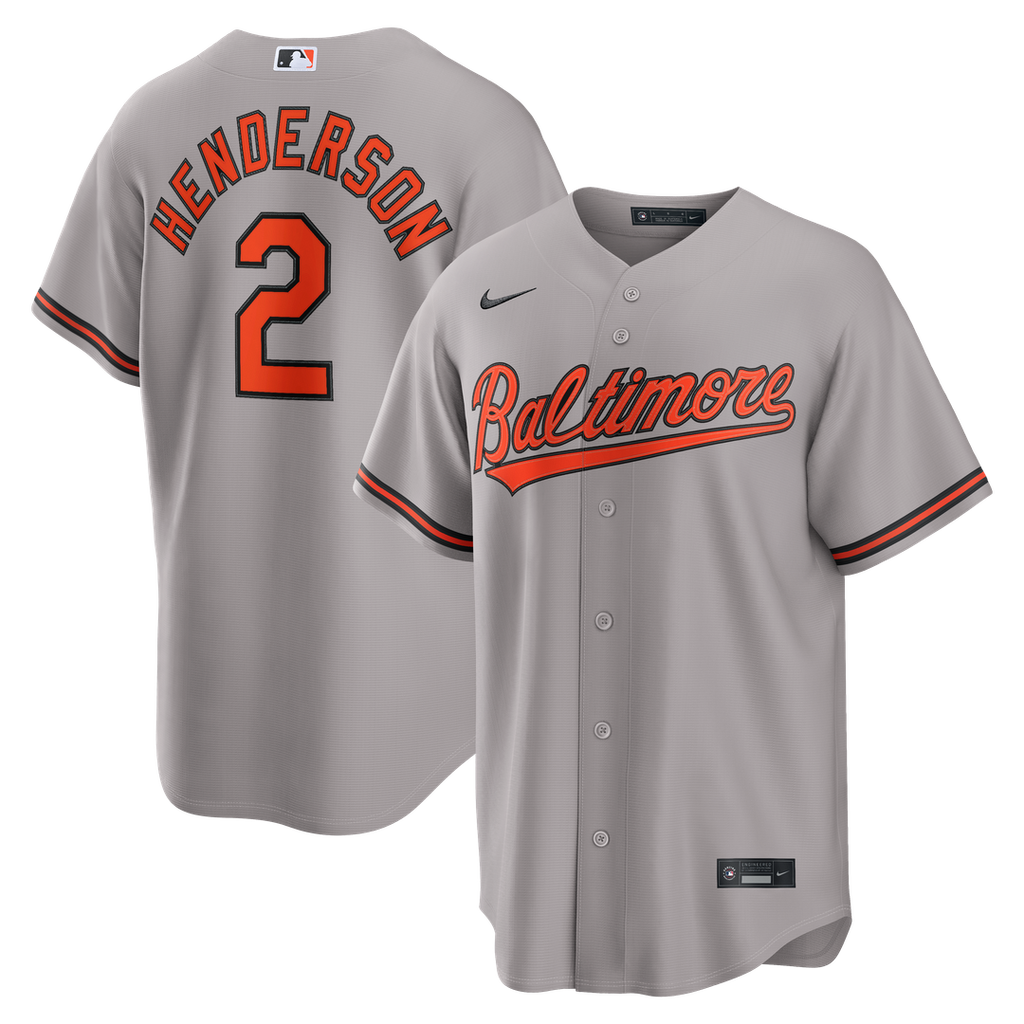 Baltimore Orioles Gunnar Henderson Road Replica Jersey — Gray