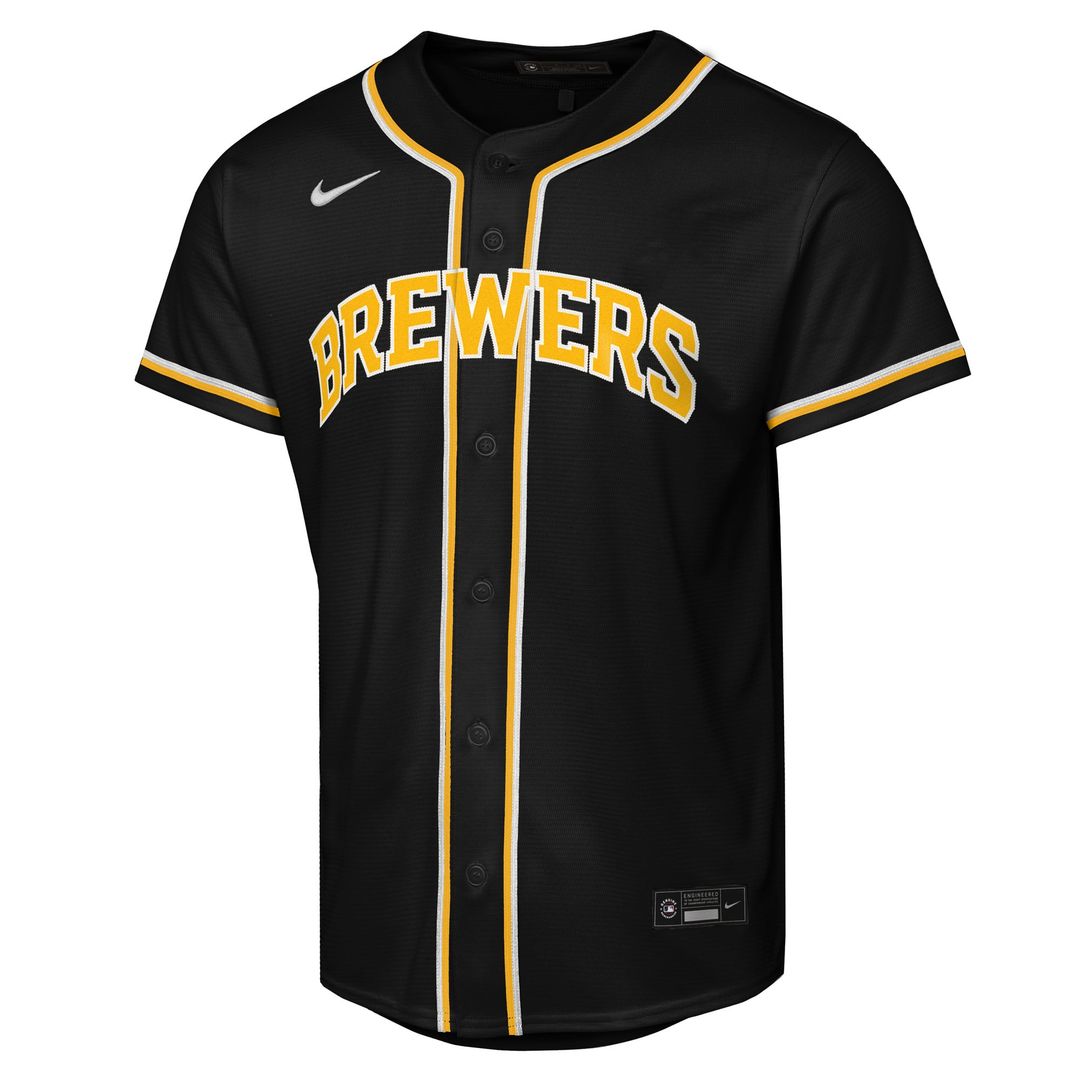 Milwaukee Brewers Jackson Chourio Youth Fashion Replica Jersey — Black