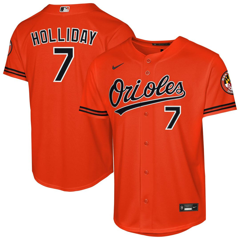 Baltimore Orioles Jackson Holliday Youth Alternate 2 Stadium Jersey — Orange
