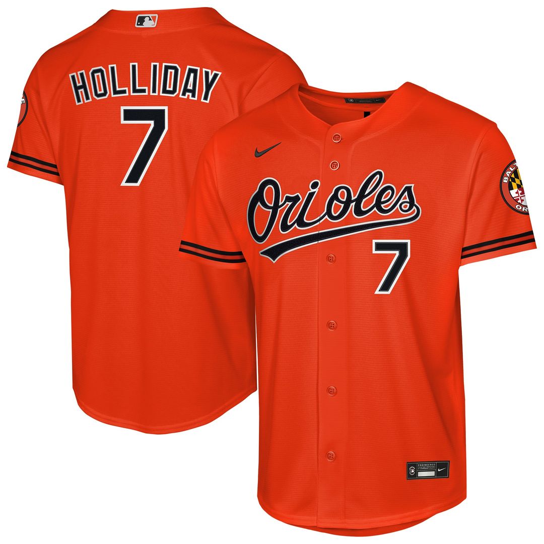 Baltimore Orioles Jackson Holliday Youth Alternate 2 Stadium Jersey — Orange