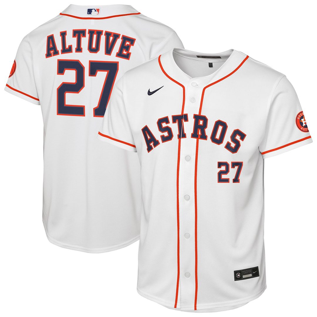 Houston Astros Jose Altuve Youth Home Stadium Jersey — White
