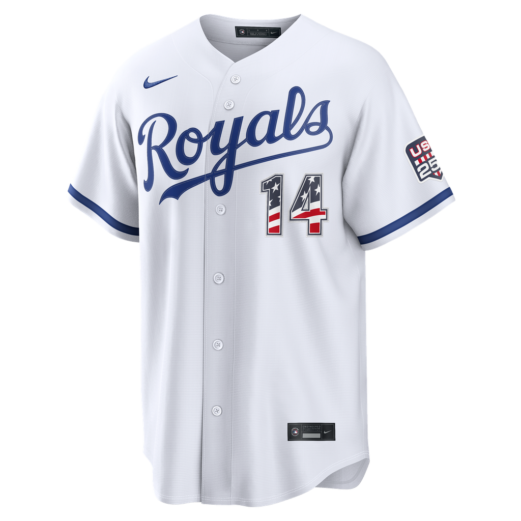 Kansas City Royals Jac Caglianone USA 250 Fourth of July Home Stadium Jersey — White