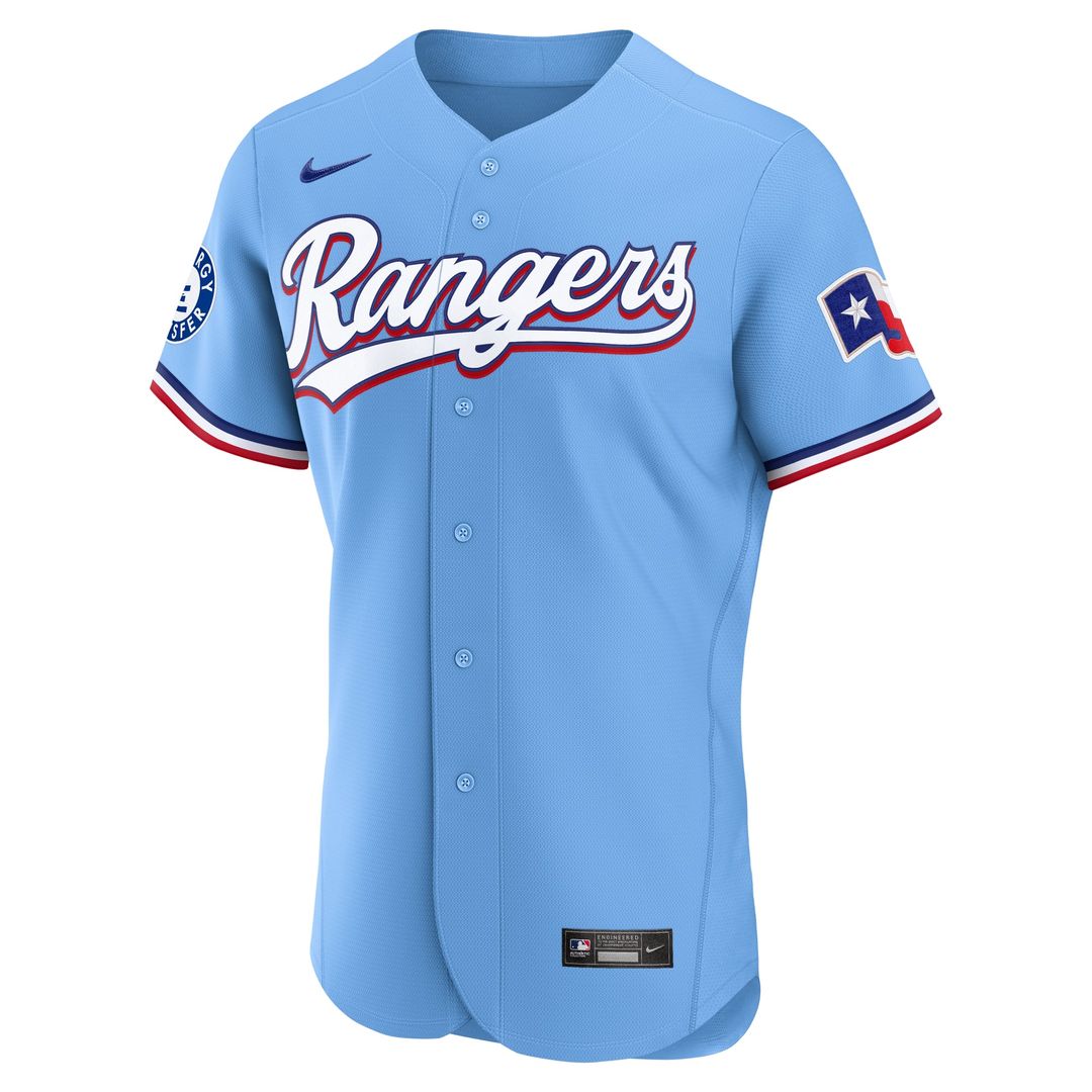 Texas Rangers Home Sponsor Patch Authentic Jersey — White