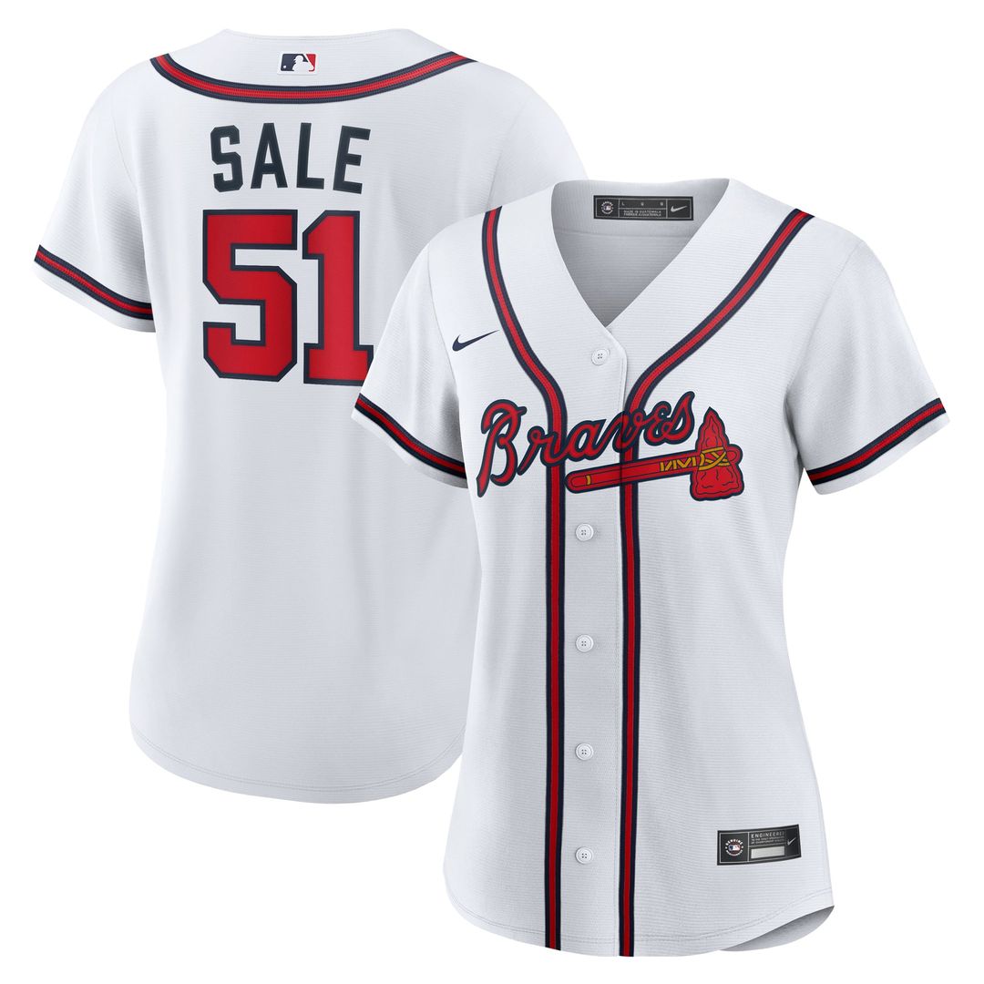 Atlanta Braves Chris Sale Women's Home Replica Jersey — White