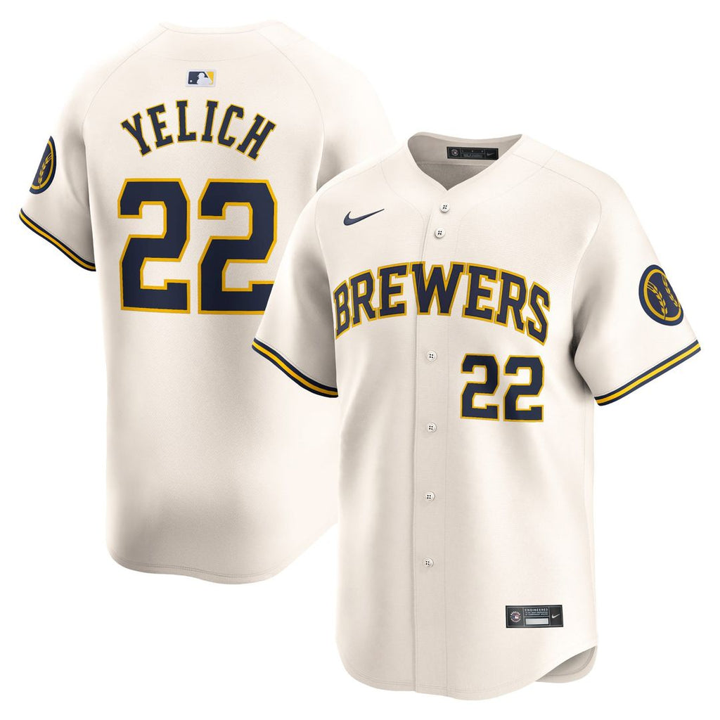 Milwaukee Brewers Christian Yelich Home Limited Jersey — Cream