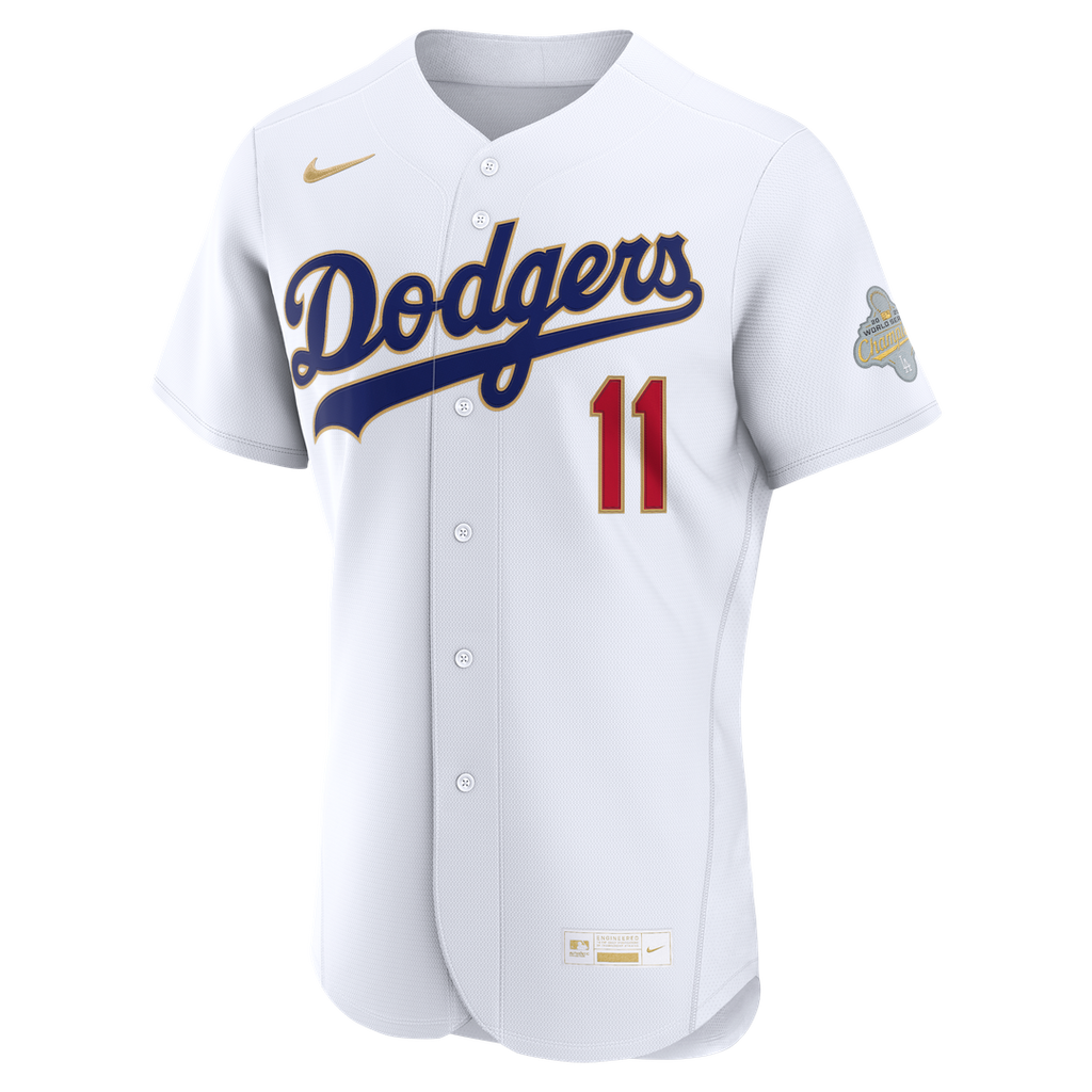 Los Angeles Dodgers Roki Sasaki 2026 Gold Collection Authentic Jersey — White