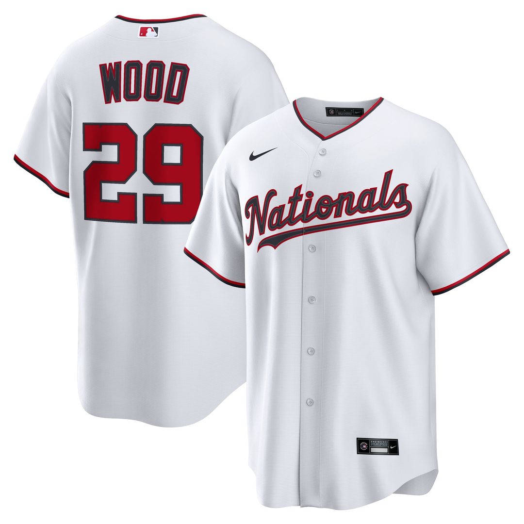 Washington Nationals James Wood Home Replica Jersey — White