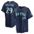 Seattle Mariners Cal Raleigh Road Stadium 50th Season Patch Jersey — Navy
