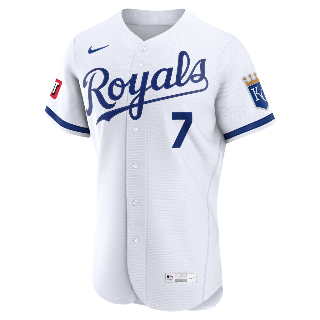 Kansas City Royals Bobby Witt Jr. Home Authentic Sponsor Patch Jersey — White
