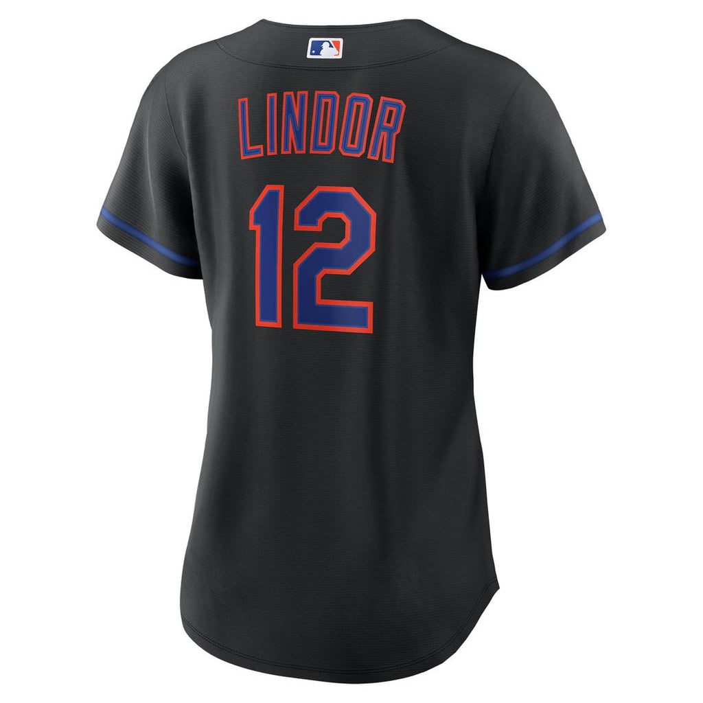 New York Mets Francisco Lindor Women's Alternate Replica Jersey — Black