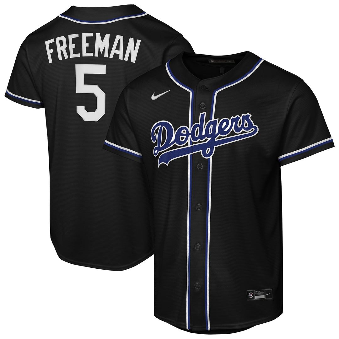 Los Angeles Dodgers Freddie Freeman Youth Fashion Replica Jersey — Black