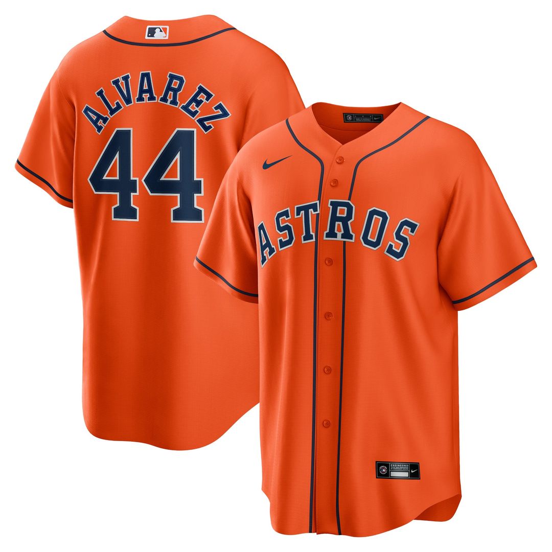 Houston Astros Yordan Álvarez Alternate Replica Jersey — Orange