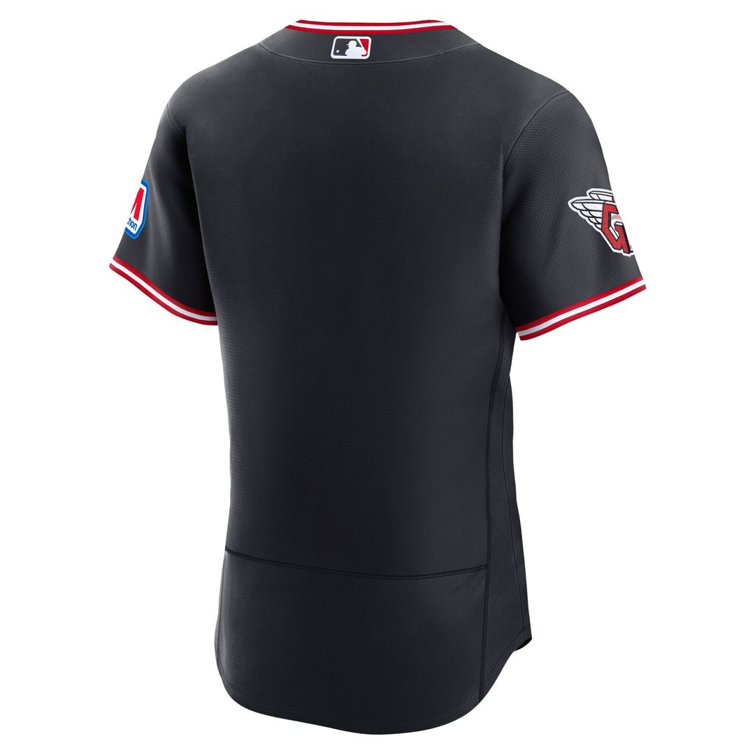 Cleveland Guardians Alternate Authentic Sponsor Patch Jersey — Navy