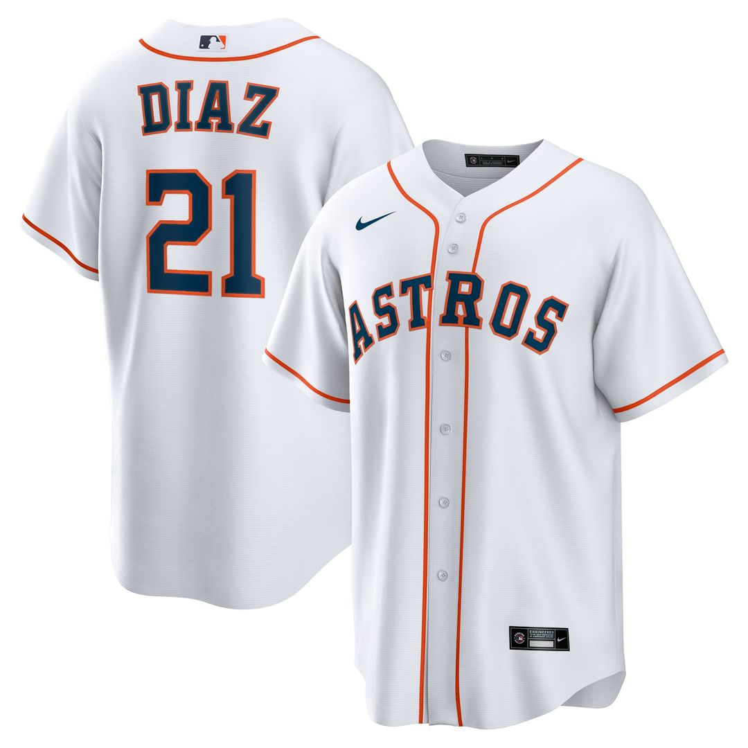 Houston Astros Yainer Diaz Home Replica Jersey — White
