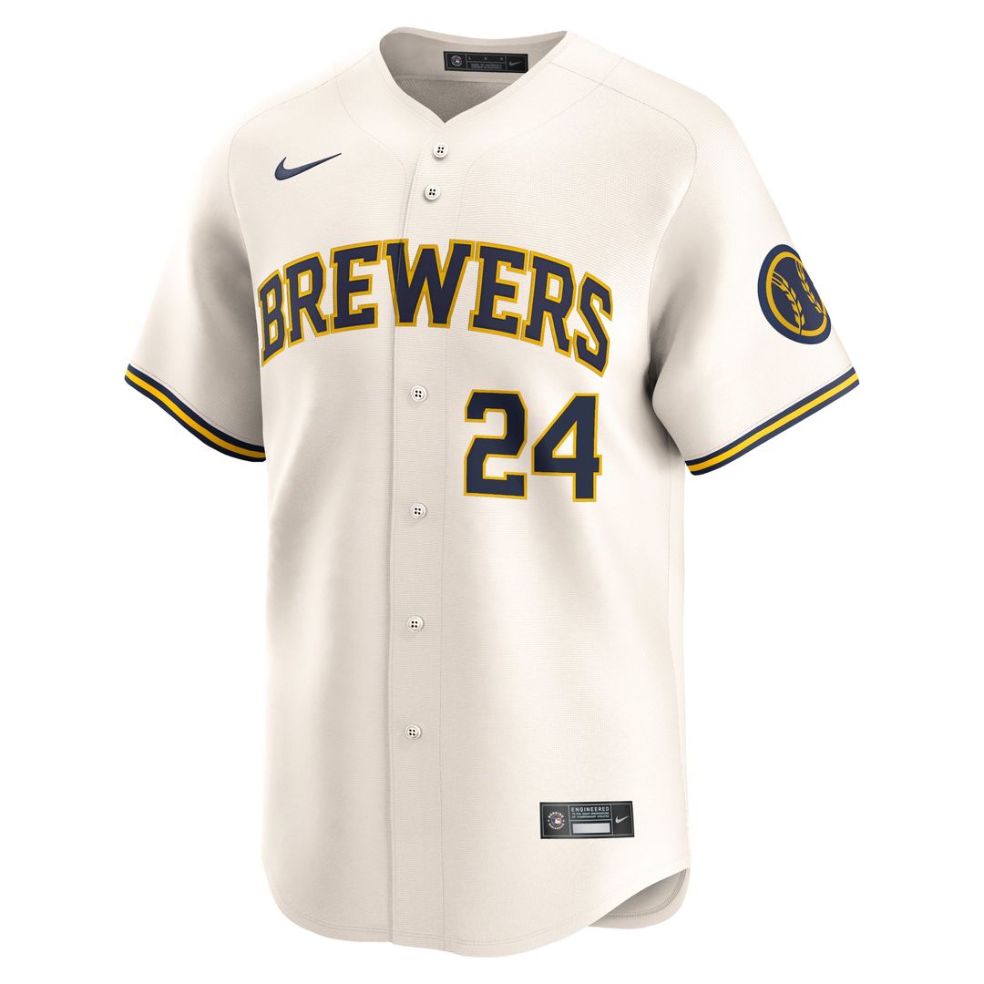 Milwaukee Brewers William Contreras Home Limited Jersey — Cream
