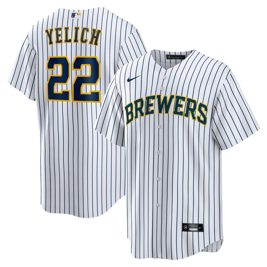 Milwaukee Brewers Christian Yelich Alternate Replica Jersey — White