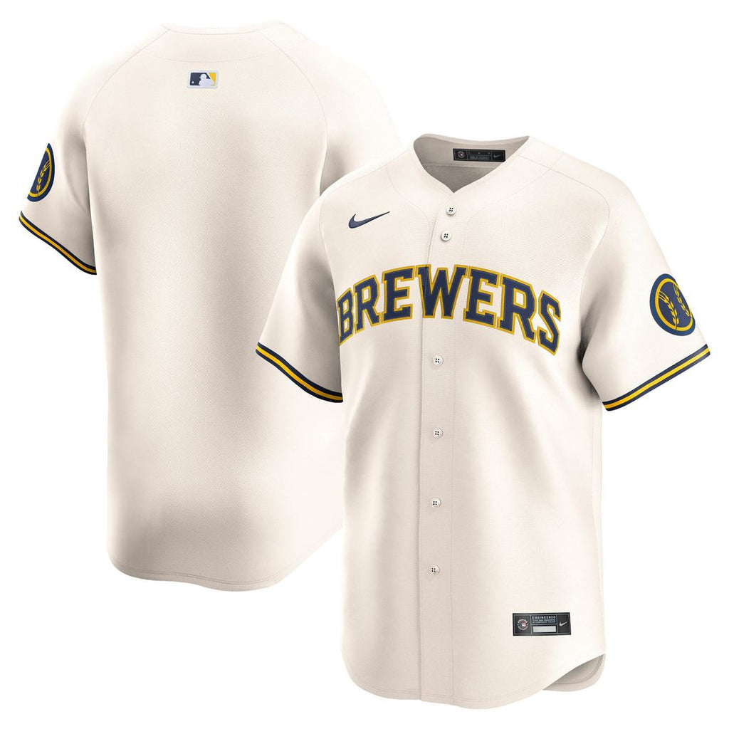 Milwaukee Brewers Home Limited Jersey — Cream