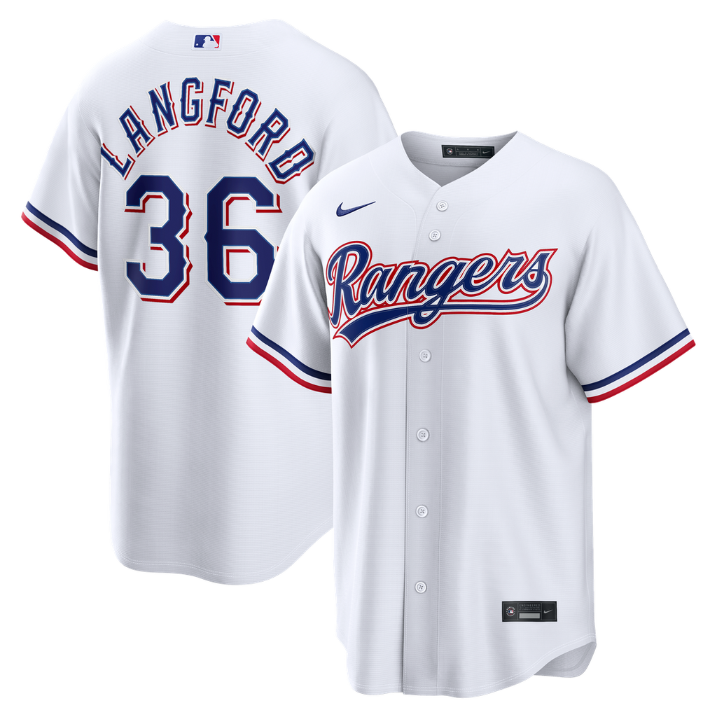 Texas Rangers Wyatt Langford Home Replica Jersey — White